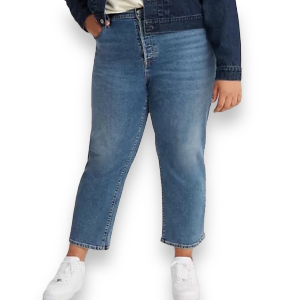 NEW 1822 Denim High Rise Relaxed Ankle Jeans Women’s Plus Size 33